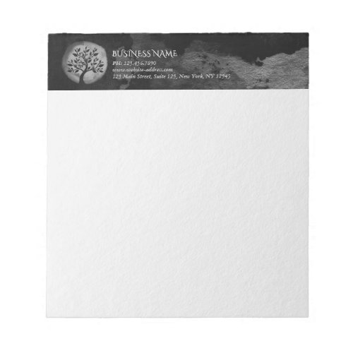 Yoga Meditation Instructor Black  White Tree Logo Notepad