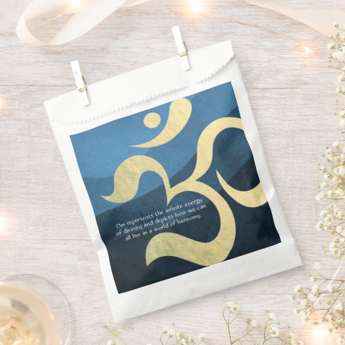 Yoga Meditation Instructor Blue and Gold OM Symbol Favor Bag