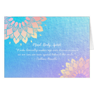 Yoga Meditation Instructor Blue Gold Mandala Quote Cards