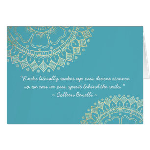 Yoga Meditation Instructor Blue Gold Mandala Quote Cards