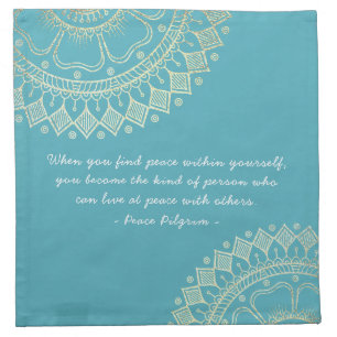 Yoga Meditation Instructor Blue Gold Mandala Quote Cloth Napkin