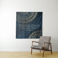 Yoga Meditation Instructor Blue Gold Mandala Quote