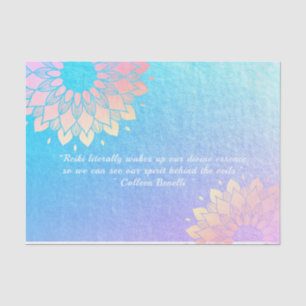 Yoga Meditation Instructor Blue Gold Mandala Quote Tissue Paper