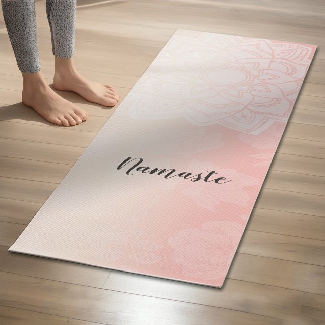 YOGA Meditation Instructor Chic Rose Gold Mandala Yoga Mat (Creator Uploaded)