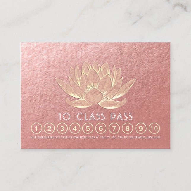 Yoga Meditation Instructor Class Pass Loyalty Card (Front)