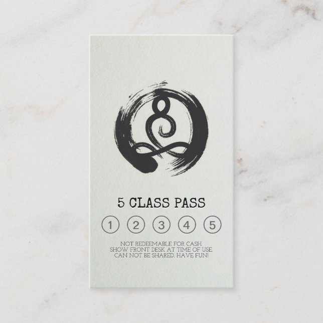 Yoga Meditation Instructor Class Pass Loyalty Card (Front)
