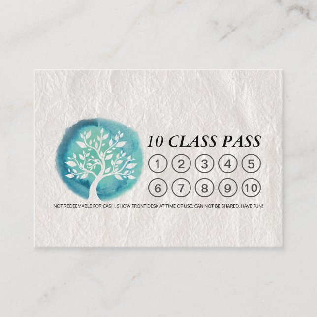 Yoga Meditation Instructor Class Pass Loyalty Card (Front)