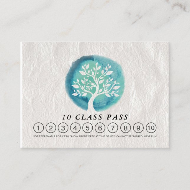 Yoga Meditation Instructor Class Pass Loyalty Card (Front)