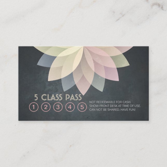 Yoga Meditation Instructor Class Pass Loyalty Card (Front)