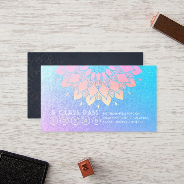 Yoga Meditation Instructor Class Pass Loyalty Card (Front/Back In Situ)