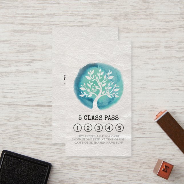 Yoga Meditation Instructor Class Pass Loyalty Card (Front/Back In Situ)