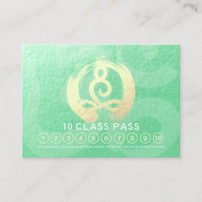Yoga Meditation Instructor Class Pass Loyalty ZEN (Front)