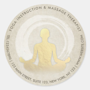 Yoga Meditation Instructor Easy Pose ZEN Symbol Classic Round Sticker