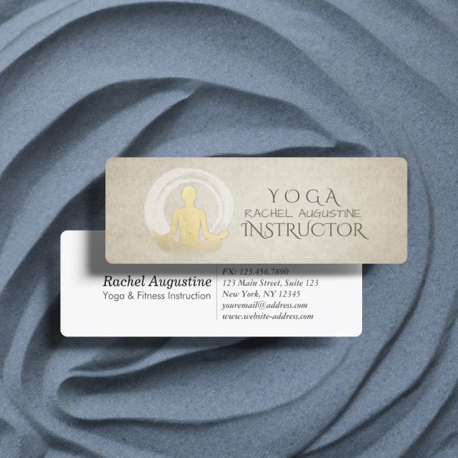 Yoga Meditation Instructor Easy Pose ZEN Symbol Mini Business Card (Creator Uploaded)