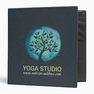 Yoga Meditation Instructor Elegant Watercolor Tree 3 Ring Binder