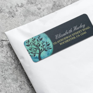 Yoga Meditation Instructor Elegant Watercolor Tree Label