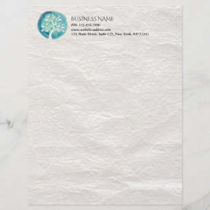YOGA Meditation Instructor Elegant Watercolor Tree Letterhead