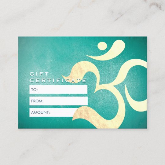Yoga Meditation Instructor Gift Certificate OM Zazzle com