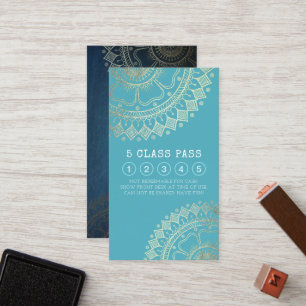 Yoga Meditation Instructor Gold Mandala Class Pass Loyalty Card