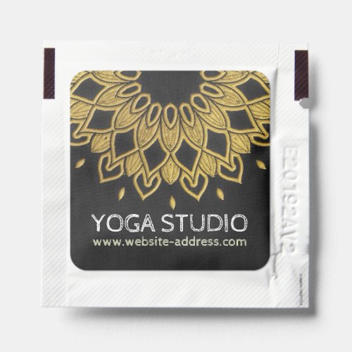 Yoga Meditation Instructor Gold Mandala Embroidery Hand Sanitizer Packet