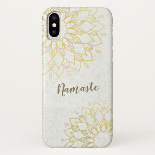Yoga Meditation Instructor Gold Mandala Flowers iPhone X Case