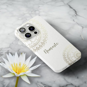 Yoga Meditation Instructor Gold Mandala Flowers iPhone X Case