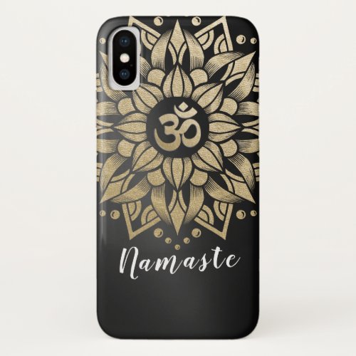 Yoga Meditation Instructor Gold Mandala Om Symbol iPhone X Case