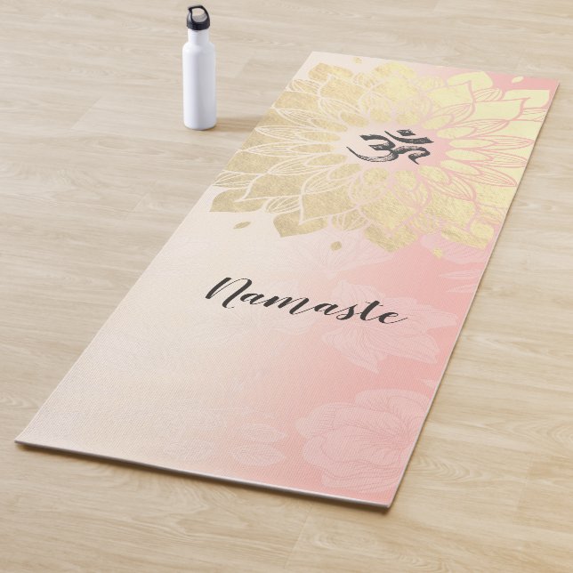 YOGA Meditation Instructor Gold Mandala OM Symbol Mat (In Situ)