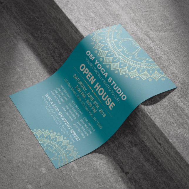 Yoga Meditation Instructor Gold Mandala Open House Flyer (Creator Uploaded)