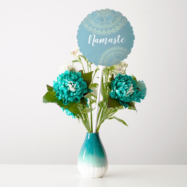 Yoga Meditation Instructor Green Blue Gold Mandala Balloon (Creator Uploaded)