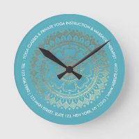 Yoga Meditation Instructor Green Blue Gold Mandala