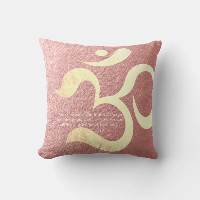 Yoga Meditation Instructor Life Coach OM Quotes Throw Pillow (Front)