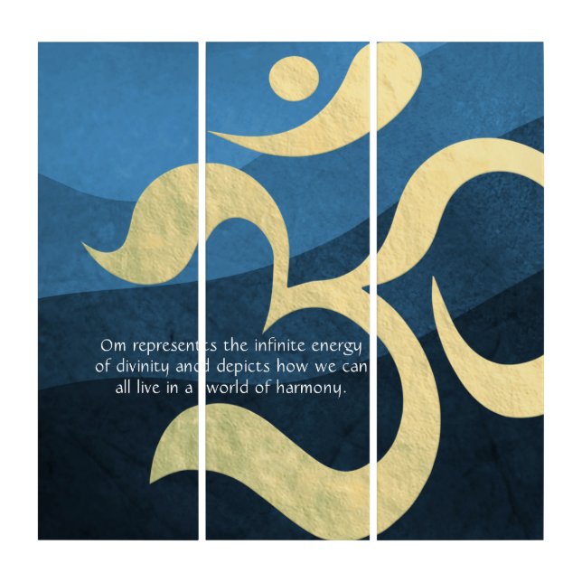 Yoga Meditation Instructor Life Coach OM Quotes Tr Triptych (Front)
