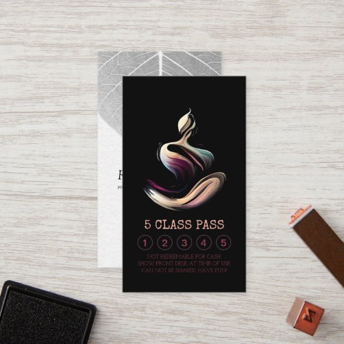 Yoga Meditation Instructor Lotus Pose 5 Class Pass Loyalty Card