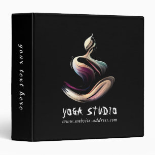 Yoga Meditation Instructor Lotus Pose Brush Stroke 3 Ring Binder