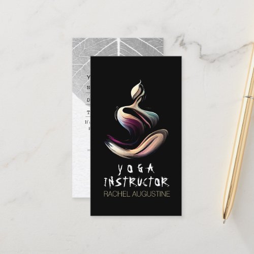 Yoga Meditation Instructor Lotus Pose Brush Stroke Appointment Card