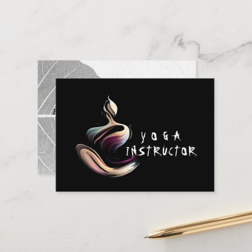Yoga Meditation Instructor Lotus Pose Brush Stroke Appointment Card