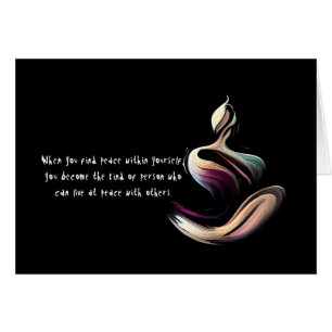 Yoga Meditation Instructor Lotus Pose Brush Stroke Cards