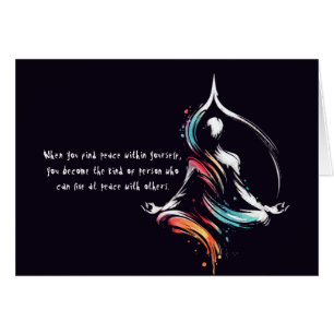 Yoga Meditation Instructor Lotus Pose Brush Stroke Cards
