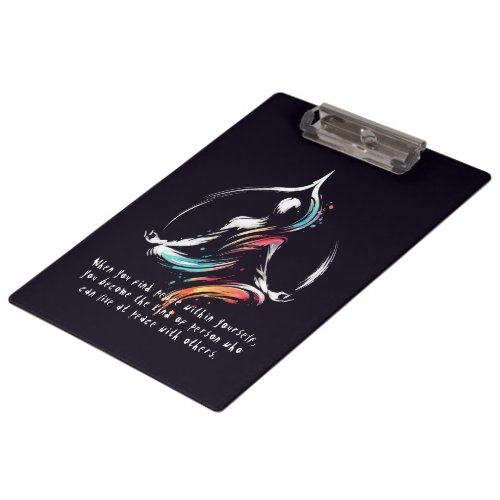 Yoga Meditation Instructor Lotus Pose Brush Stroke Clipboard