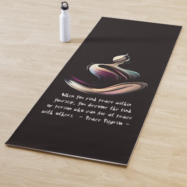 Yoga Meditation Instructor Lotus Pose Brush Stroke Mat (In Situ)