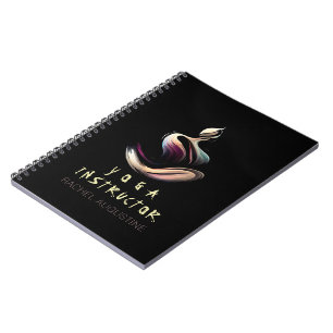 Yoga Meditation Instructor Lotus Pose Brush Stroke Notebook