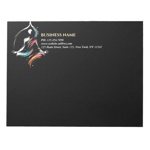 Yoga Meditation Instructor Lotus Pose Brush Stroke Notepad