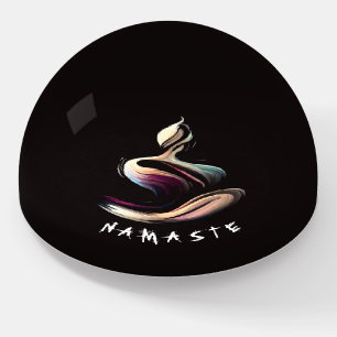 Yoga Meditation Instructor Lotus Pose Brush Stroke Paperweight
