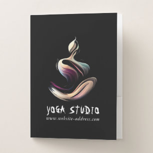 Yoga Meditation Instructor Lotus Pose Brush Stroke Pocket Folder
