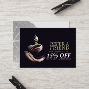 Yoga Meditation Instructor Lotus Pose Brush Stroke Referral Card