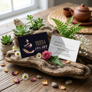 Yoga Meditation Instructor Lotus Pose Brush Stroke Referral Card