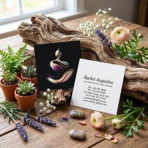 Yoga Meditation Instructor Lotus Pose Brush Stroke Square Business Card