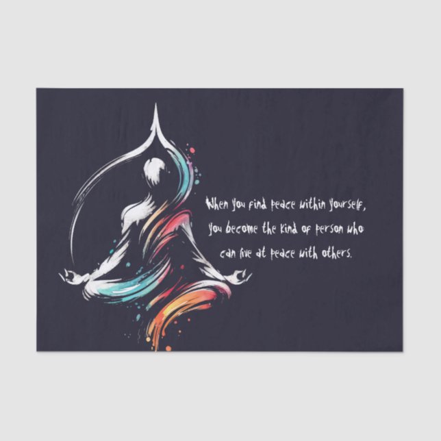 Yoga Meditation Instructor Lotus Pose Brush Stroke Tissue Paper (Front)