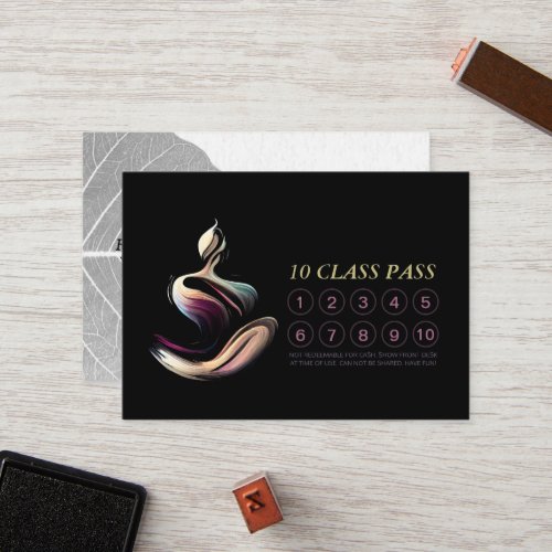 Yoga Meditation Instructor Lotus Pose Class Pass Loyalty Card